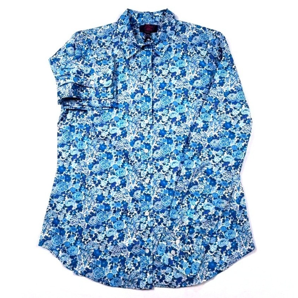 NWT J.Crew Liberty Fabrics Blue Floral Cotton Button Down Shirt Womens 6 - Picture 3 of 6